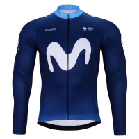 BONAVELO Cyklistický dres s dlouhým rukávem zimní - MOVISTAR 2024 WINTER - modrá/bílá