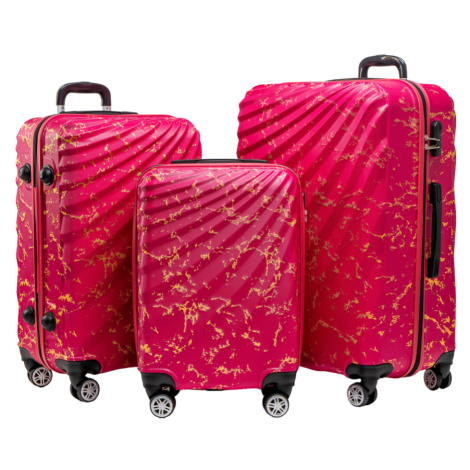 Odolný skořepinový cestovní kufr ROWEX Pulse žíhaný Barva: Růžová žíhaná