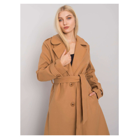 OH BELLA Camel long coat with a belt Fashionhunters