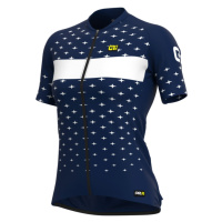 ALÉ Cyklistický dres s krátkým rukávem - PRR STARS LADY - modrá/bílá