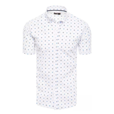 Vzorovaná pánská košile v bílé barvě DStreet