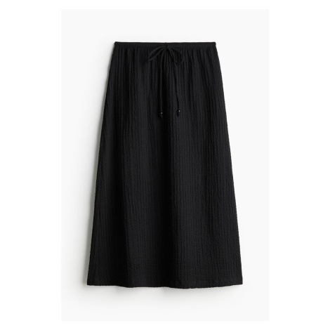 H & M - Žerzejová sukně s texturou - černá H&M