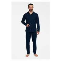 Pánské propínací pyžamo Ted tmavě modré