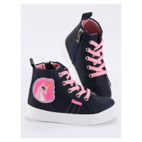 Denokids Unicorn Navy Blue Girls' Sneakers Sneakers.