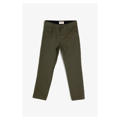 Koton Boy Green 100% Cotton Pocket Trousers