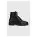 Kožené trapery Calvin Klein Combat Boot Pb Lth pánské, černá barva