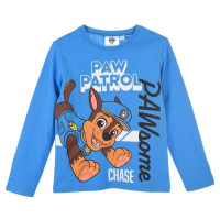 MODRÉ CHLAPECKÉ TRIČKO PAW PATROL - CHASE S DLOUHÝM RUKÁVEM Modrá