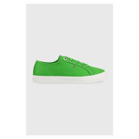 Tenisky Tommy Hilfiger ESSENTIAL VULCANIZED SNEAKER dámské, zelená barva, FW0FW07119