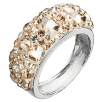 Evolution Group Stříbrný prsten s krystaly Swarovski zlatý 35031.5