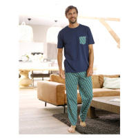 Pyžamové kalhoty s potiskem, námořnicky modré