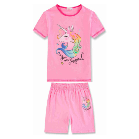 Dívčí letní pyžamo - KUGO MP1243, světle růžová Barva: Růžová světlejší