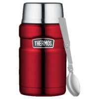 Thermos Termoska na jídlo se skládácí lžící a šálkem - červená 710 ml