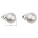 Stříbrné náušnice pecka s perlou Swarovski bílé kulaté 31142.1