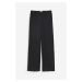 H & M - Široké saténové kalhoty - černá