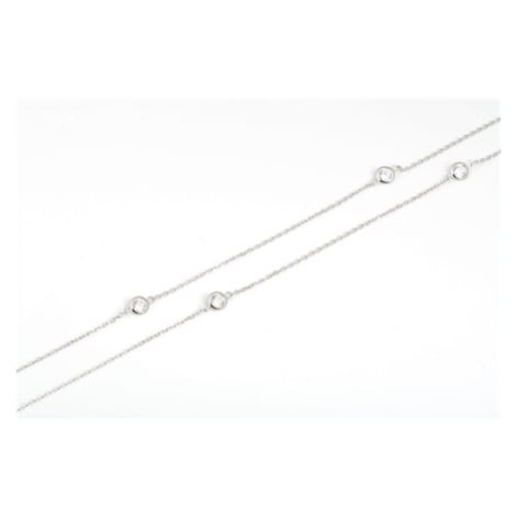Moderní stříbrný náhrdelník se zirkony 90cm SVLN0464X75BI90 + dárek zdarma JVD
