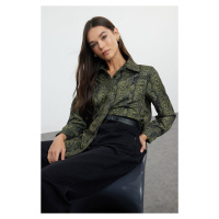 Trendyol Snake Patterned Satin Woven Shirt