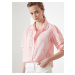 Růžová dámská volná košile s madeirou Trendyol