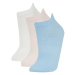 DEFACTO Women's 3-Pack Modal Ankle Socks