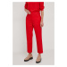 Kalhoty Tommy Hilfiger dámské, červená barva, jednoduché, high waist, WW0WW40504