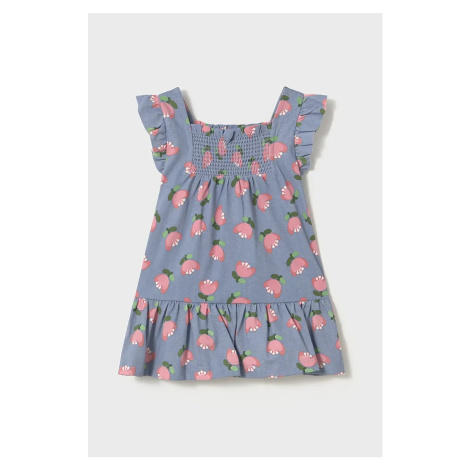Dětské bavlněné šaty Mayoral modrá barva, mini, 1928