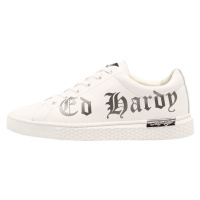 Ed Hardy Script low top white-gun metal Bílá