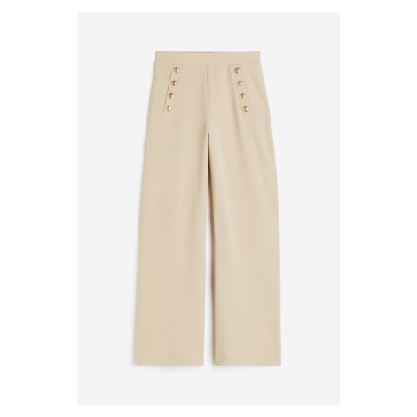 H & M - Kalhoty's předními knoflíky - béžová H&M