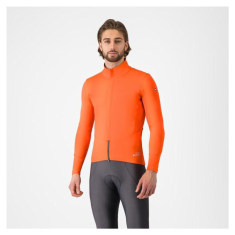 CASTELLI Cyklistická zateplená bunda - PERFETTO AIR - oranžová