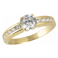 Zlatý prsten se zirkony PR0142F + DÁREK ZDARMA