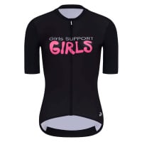 HOLOKOLO Cyklistický dres s krátkým rukávem - SUPPORT ELITE LADY - bílá/černá/růžová
