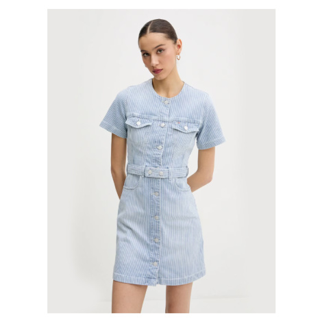 Tommy Jeans dámské světle modré džínové šaty Tommy Hilfiger