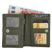 Double-D Zelená praktická kožená peněženka "Collect"