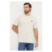 Bavlněné tričko Tommy Jeans béžová barva, s aplikací, DM0DM17995
