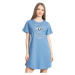 Dámská noční košile Vienetta Secret Sova s čepicí barvy | modrá