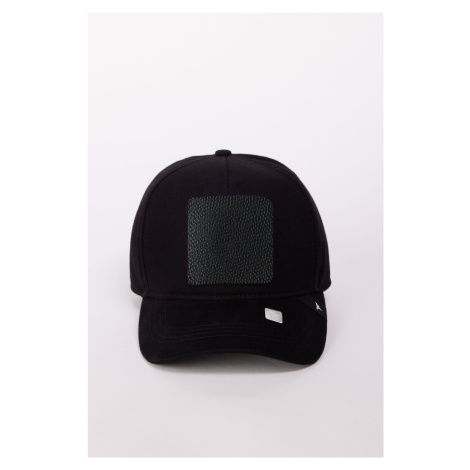 AC&Co / Altınyıldız Classics Men's Black 100% Cotton Hat with Replaceable Stickers