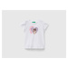 Benetton, T-shirt With Photo Print And Glitter