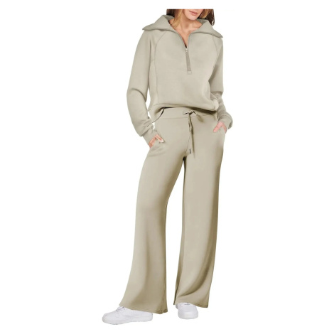 Dámská sportovní souprava – mikina na zip + zvonové kalhoty