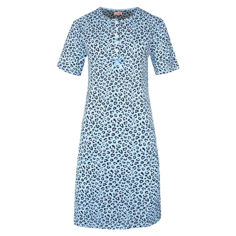 Katarina dámská noční košile leopardí vzor 6529 světle modrá