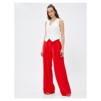 Koton Palazzo Trousers with Pockets, Waist Detail