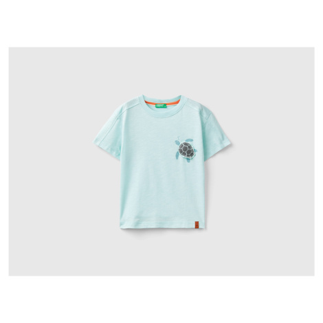 Benetton, T-shirt With Print And Applique United Colors of Benetton