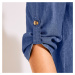 Blancheporte Krátké džínové šaty se 3/4 rukávy modrá