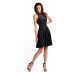 Dámské klasické šaty s kolovou sukní v černé lesklé barvě 237