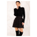 armonika Women's Brown Checkered Short Skirt With Elastic Waist