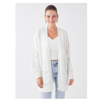 LC Waikiki Shawl Collar Openwork Long Sleeve Women's Knitwear Cardigan