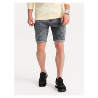 Ombre Men's denim marbled shorts - gray