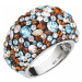 Stříbrný prsten s krystaly Swarovski modrý 35028.3