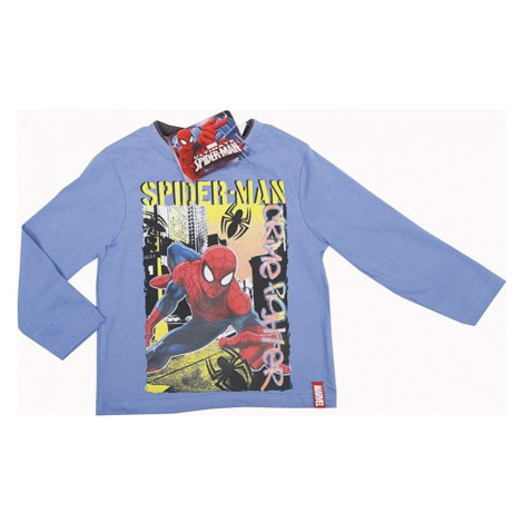 Spiderman světle modré chlapecké tričko s dlouhým rukávem