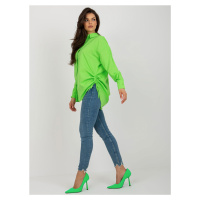 Světle zelená dámská oversize košile s límečkem