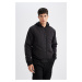 DEFACTO Slim Fit Detachable Hooded Zippered Double Pocket Seasonal Lightweight Bomber Jacket