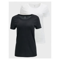 Sada dvou dámských basic triček v černé a bílé barvě GAP
