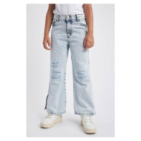 DEFACTO Girl's Wide Leg Ripped Detailed Wide Leg Jeans